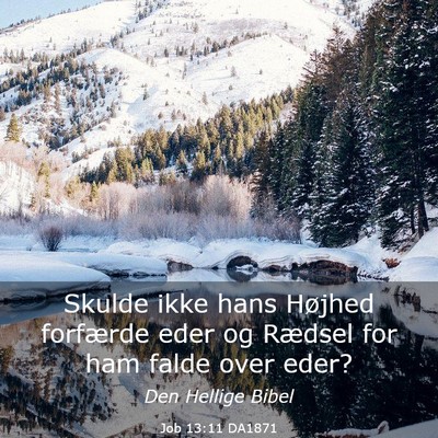 Picture 03 - Job 13:11 DA1871 - Skulde ikke hans Højhed forfærde eder og - Bible Verse Picture