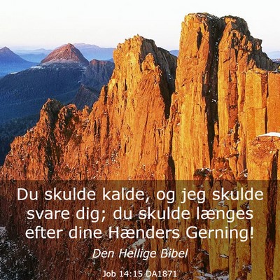 Picture 03 - Job 14:15 DA1871 - Du skulde kalde, og jeg skulde svare dig; du - Bible Verse Picture