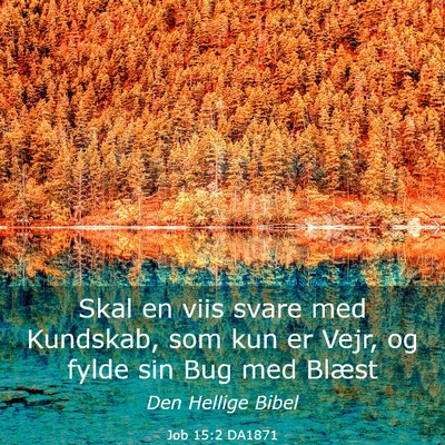 Picture 03 - Job 15:2 DA1871 - Skal en viis svare med Kundskab, som kun er Vejr, - Bible Verse Picture