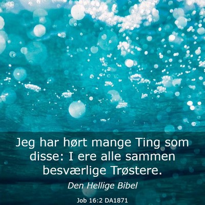 Picture 03 - Job 16:2 DA1871 - Jeg har hørt mange Ting som disse: I ere alle - Bible Verse Picture