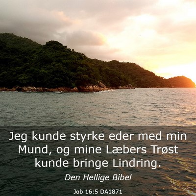 Picture 03 - Job 16:5 DA1871 - Jeg kunde styrke eder med min Mund, og mine - Bible Verse Picture