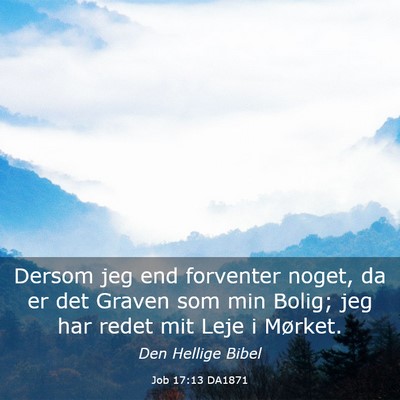 Picture 03 - Job 17:13 DA1871 - Dersom jeg end forventer noget, da er det Graven - Bible Verse Picture