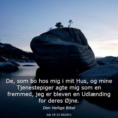 Picture 03 - Job 19:15 DA1871 - De, som bo hos mig i mit Hus, og mine - Bible Verse Picture