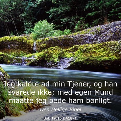 Picture 03 - Job 19:16 DA1871 - Jeg kaldte ad min Tjener, og han svarede ikke; - Bible Verse Picture