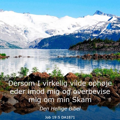 Picture 03 - Job 19:5 DA1871 - Dersom I virkelig vilde ophøje eder imod mig og - Bible Verse Picture