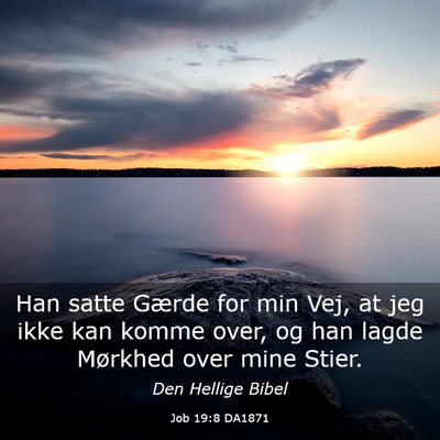 Picture 03 - Job 19:8 DA1871 - Han satte Gærde for min Vej, at jeg ikke kan - Bible Verse Picture