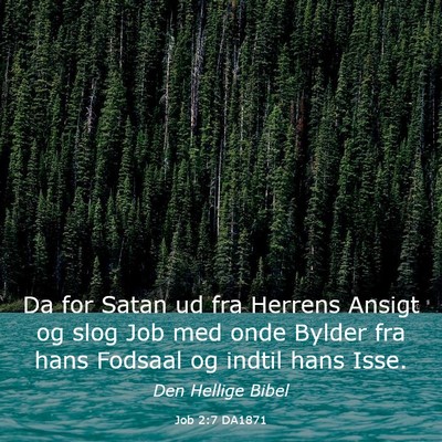 Picture 03 - Job 2:7 DA1871 - Da for Satan ud fra Herrens Ansigt og slog Job - Bible Verse Picture