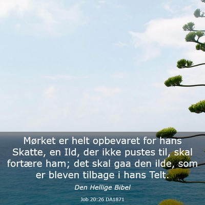 Picture 03 - Job 20:26 DA1871 - Mørket er helt opbevaret for hans Skatte, en - Bible Verse Picture