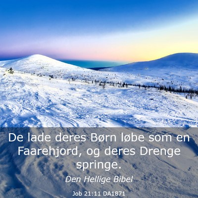 Picture 03 - Job 21:11 DA1871 - De lade deres Børn løbe som en Faarehjord, og - Bible Verse Picture