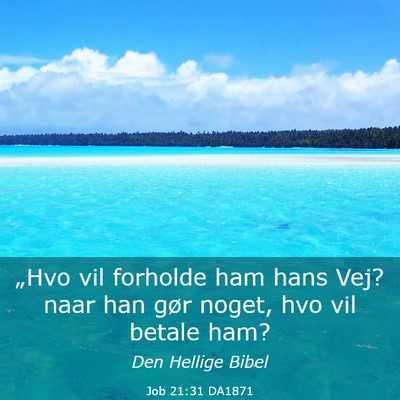 Picture 03 - Job 21:31 DA1871 - „Hvo vil forholde ham hans Vej? naar han gør - Bible Verse Picture