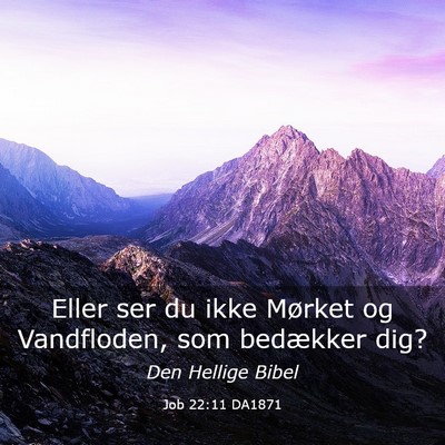Picture 03 - Job 22:11 DA1871 - Eller ser du ikke Mørket og Vandfloden, som - Bible Verse Picture