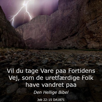 Picture 03 - Job 22:15 DA1871 - Vil du tage Vare paa Fortidens Vej, som de - Bible Verse Picture