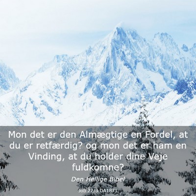 Picture 03 - Job 22:3 DA1871 - Mon det er den Almægtige en Fordel, at du er - Bible Verse Picture
