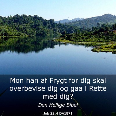 Picture 03 - Job 22:4 DA1871 - Mon han af Frygt for dig skal overbevise dig og - Bible Verse Picture