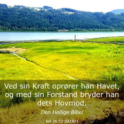 Picture 03 - Job 26:12 DA1871 - Ved sin Kraft oprører han Havet, og med sin - Bible Verse Picture