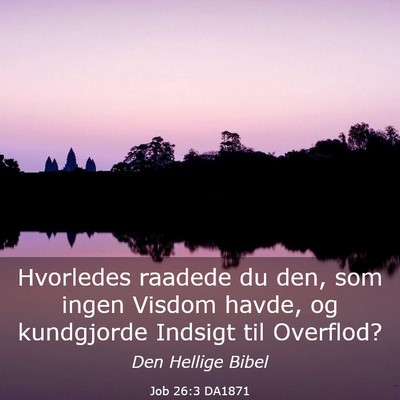Picture 03 - Job 26:3 DA1871 - Hvorledes raadede du den, som ingen Visdom havde, - Bible Verse Picture