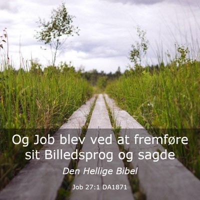 Picture 03 - Job 27:1 DA1871 - Og Job blev ved at fremføre sit Billedsprog og - Bible Verse Picture