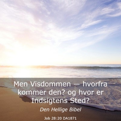 Picture 03 - Job 28:20 DA1871 - Men Visdommen — hvorfra kommer den? og hvor er - Bible Verse Picture
