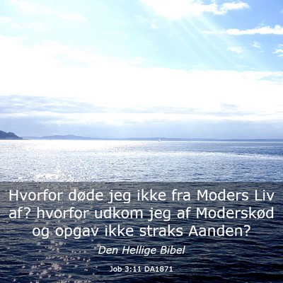 Picture 03 - Job 3:11 DA1871 - Hvorfor døde jeg ikke fra Moders Liv af? hvorfor - Bible Verse Picture
