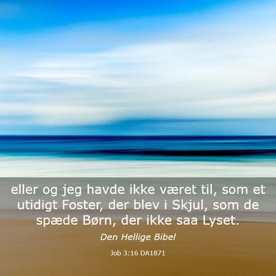 Picture 03 - Job 3:16 DA1871 - eller og jeg havde ikke været til, som et - Bible Verse Picture