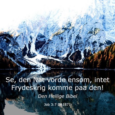 Picture 03 - Job 3:7 DA1871 - Se, den Nat vorde ensom, intet Frydeskrig komme - Bible Verse Picture