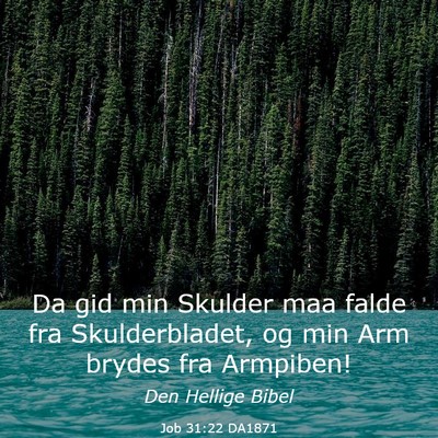 Picture 03 - Job 31:22 DA1871 - Da gid min Skulder maa falde fra Skulderbladet, - Bible Verse Picture