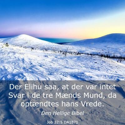 Picture 03 - Job 32:5 DA1871 - Der Elihu saa, at der var intet Svar i de tre - Bible Verse Picture