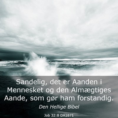 Picture 03 - Job 32:8 DA1871 - Sandelig, det er Aanden i Mennesket og den - Bible Verse Picture