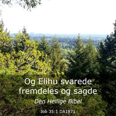 Picture 03 - Job 35:1 DA1871 - Og Elihu svarede fremdeles og - Bible Verse Picture