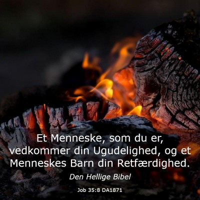 Picture 03 - Job 35:8 DA1871 - Et Menneske, som du er, vedkommer din - Bible Verse Picture