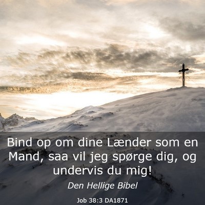 Picture 03 - Job 38:3 DA1871 - Bind op om dine Lænder som en Mand, saa vil jeg - Bible Verse Picture
