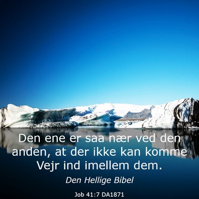 Picture 03 - Job 41:7 DA1871 - Den ene er saa nær ved den anden, at der ikke - Bible Verse Picture