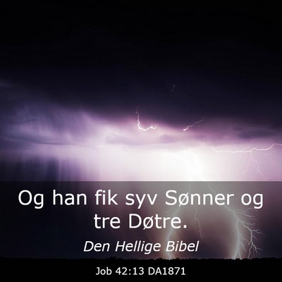 Picture 03 - Job 42:13 DA1871 - Og han fik syv Sønner og tre - Bible Verse Picture