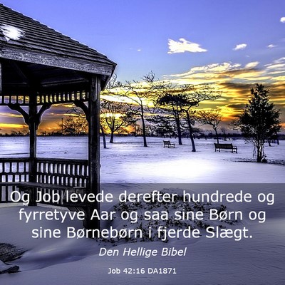 Picture 03 - Job 42:16 DA1871 - Og Job levede derefter hundrede og fyrretyve Aar - Bible Verse Picture