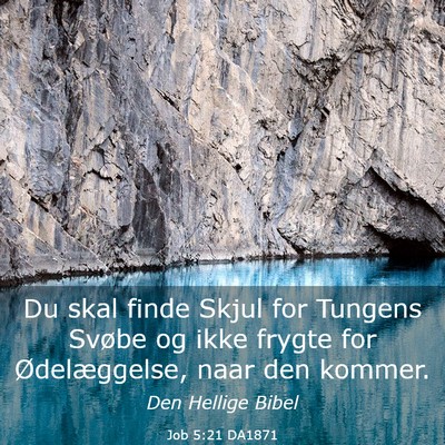 Picture 03 - Job 5:21 DA1871 - Du skal finde Skjul for Tungens Svøbe og ikke - Bible Verse Picture
