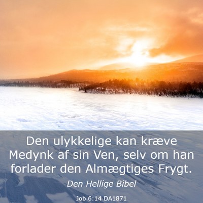 Picture 03 - Job 6:14 DA1871 - Den ulykkelige kan kræve Medynk af sin Ven, selv - Bible Verse Picture