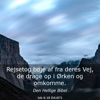 Picture 03 - Job 6:18 DA1871 - Rejsetog bøje af fra deres Vej, de drage op i - Bible Verse Picture