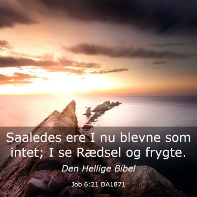 Picture 03 - Job 6:21 DA1871 - Saaledes ere I nu blevne som intet; I se Rædsel - Bible Verse Picture