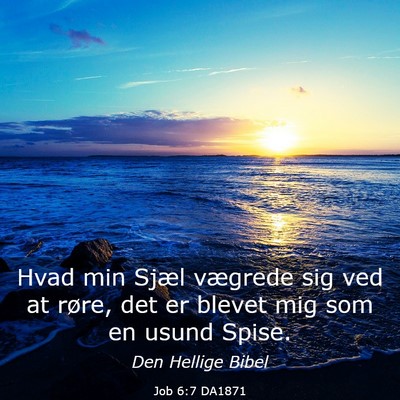 Picture 03 - Job 6:7 DA1871 - Hvad min Sjæl vægrede sig ved at røre, det er - Bible Verse Picture