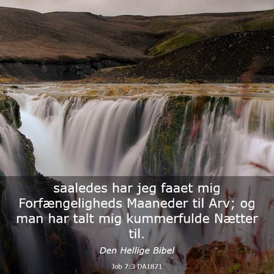 Picture 03 - Job 7:3 DA1871 - saaledes har jeg faaet mig Forfængeligheds - Bible Verse Picture