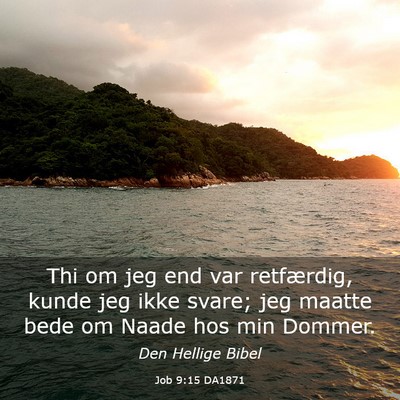 Picture 03 - Job 9:15 DA1871 - Thi om jeg end var retfærdig, kunde jeg ikke - Bible Verse Picture
