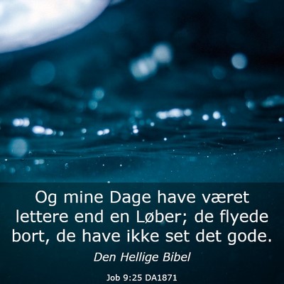 Picture 03 - Job 9:25 DA1871 - Og mine Dage have været lettere end en Løber; - Bible Verse Picture