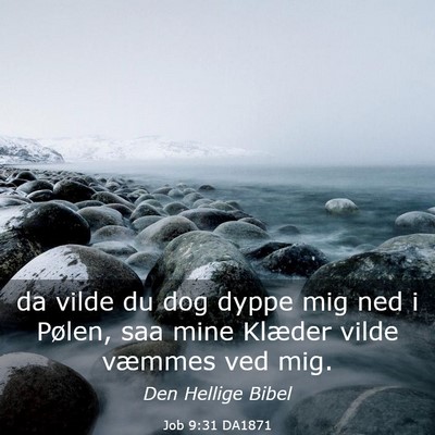 Picture 03 - Job 9:31 DA1871 - da vilde du dog dyppe mig ned i Pølen, saa mine - Bible Verse Picture