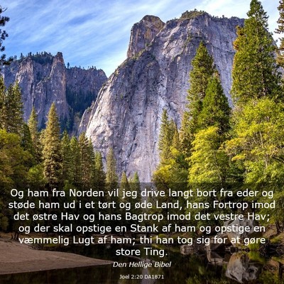 Picture 03 - Joel 2:20 DA1871 - Og ham fra Norden vil jeg drive langt bort fra - Bible Verse Picture