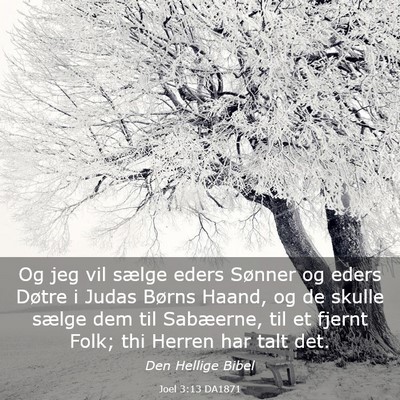 Picture 03 - Joel 3:13 DA1871 - Og jeg vil sælge eders Sønner og eders Døtre i - Bible Verse Picture