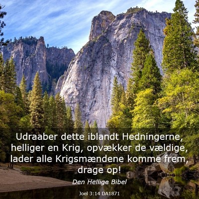 Picture 03 - Joel 3:14 DA1871 - Udraaber dette iblandt Hedningerne, helliger en - Bible Verse Picture