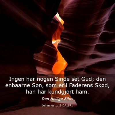 Picture 03 - Johannes 1:18 DA1871 - Ingen har nogen Sinde set Gud; den enbaarne Søn, - Bible Verse Picture