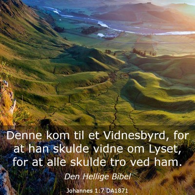 Picture 03 - Johannes 1:7 DA1871 - Denne kom til et Vidnesbyrd, for at han skulde - Bible Verse Picture