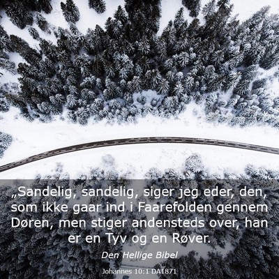 Picture 03 - Johannes 10:1 DA1871 - „Sandelig, sandelig, siger jeg eder, den, som - Bible Verse Picture