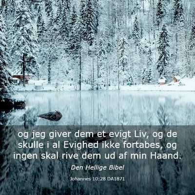 Picture 03 - Johannes 10:28 DA1871 - og jeg giver dem et evigt Liv, og de skulle i al - Bible Verse Picture